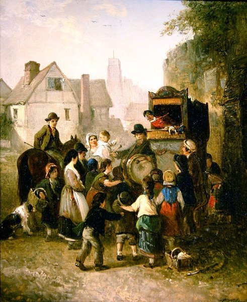The Punch and Judy Show (olaj, vászon) alkotó: Edward Robert Smythe