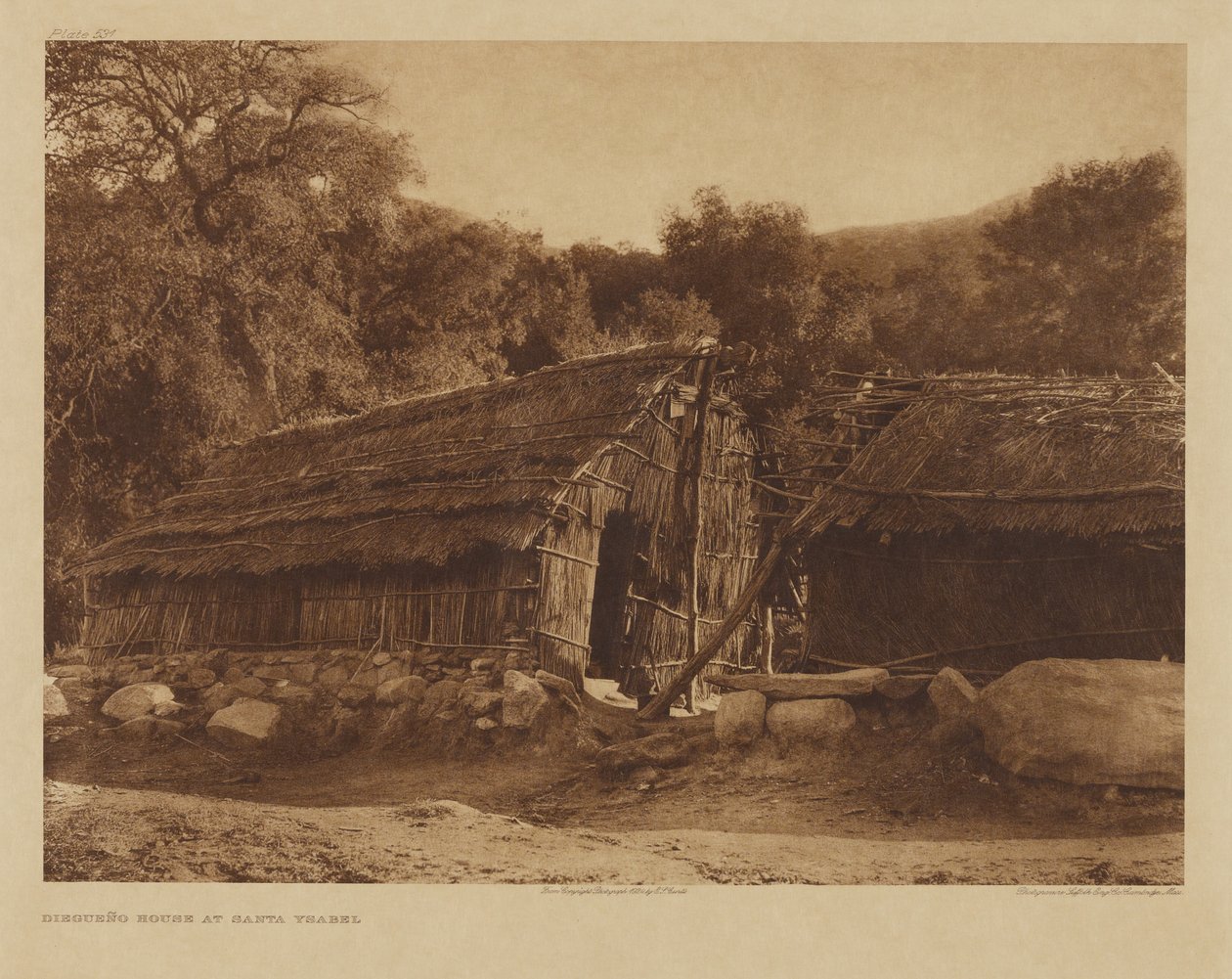 Diegueño ház Santa Ysabelben alkotó: Edward S. Curtis