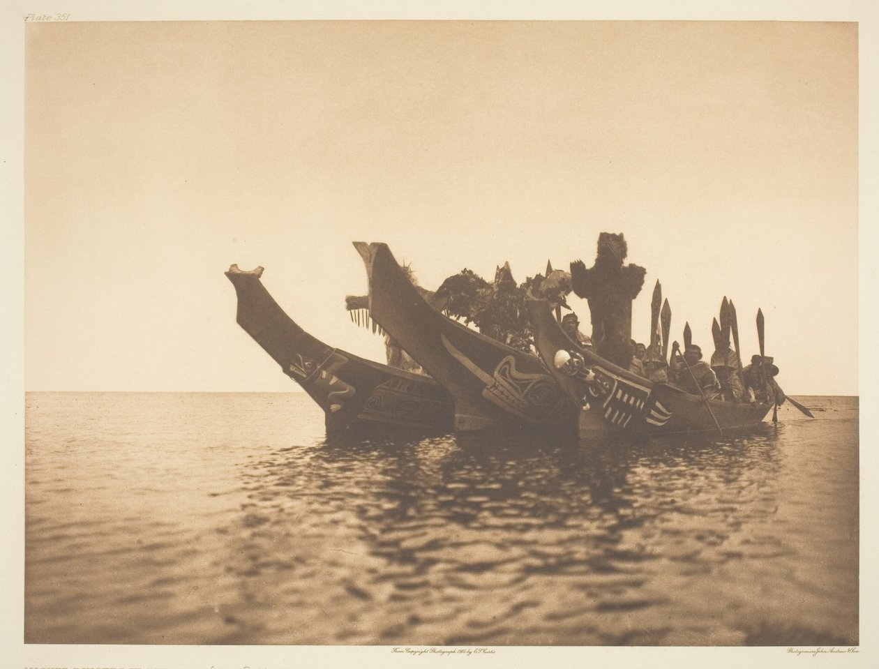 Álarcos táncosok kenuban-Qagyuhl A alkotó: Edward S. Curtis