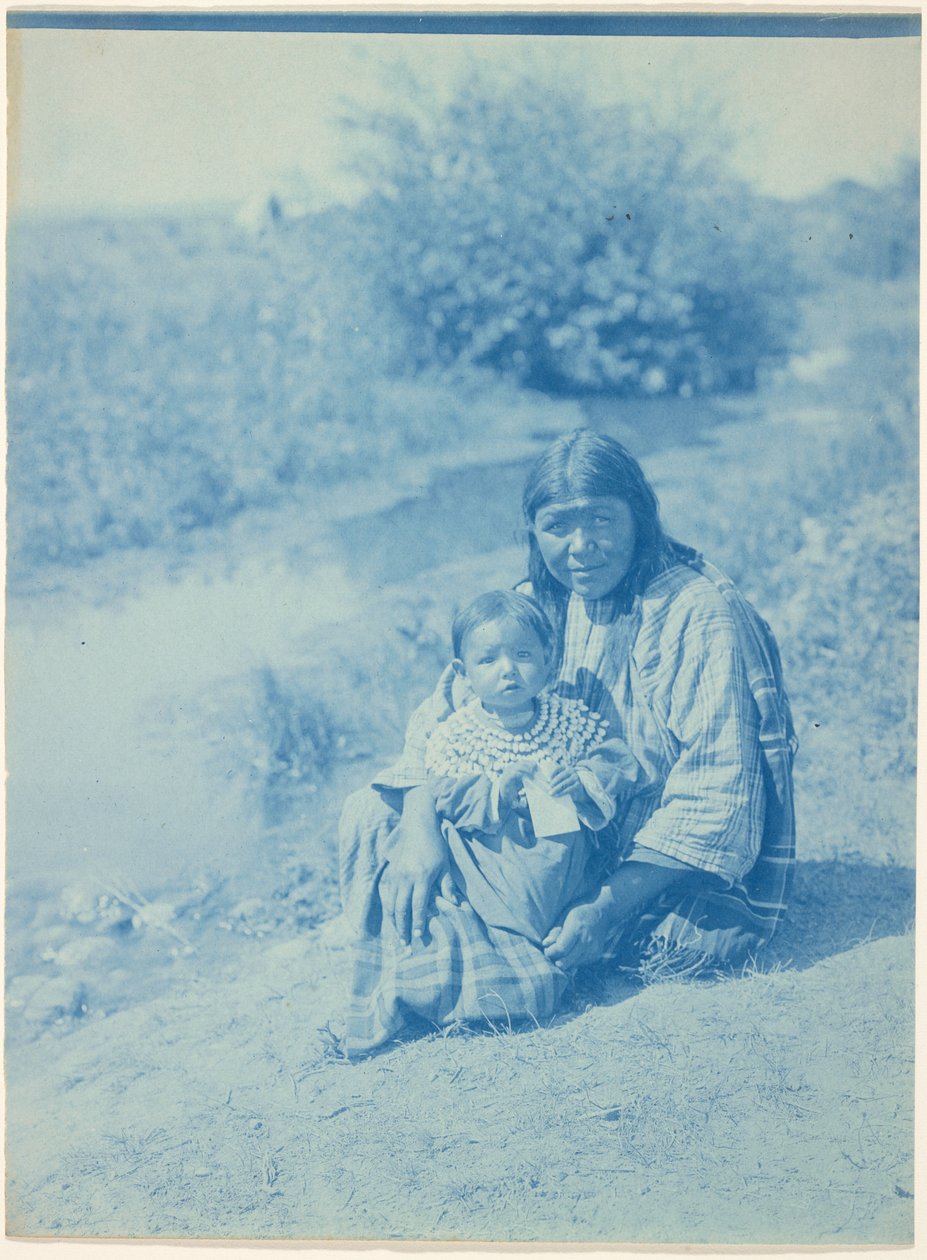Anya és gyermek - Arapaho alkotó: Edward S. Curtis