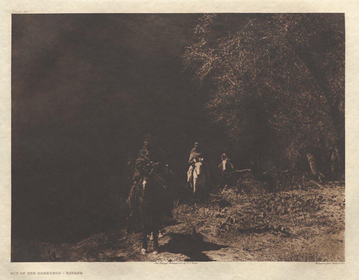 I. portfólió, 37. tábla: A sötétségből - navaho alkotó: Edward S. Curtis