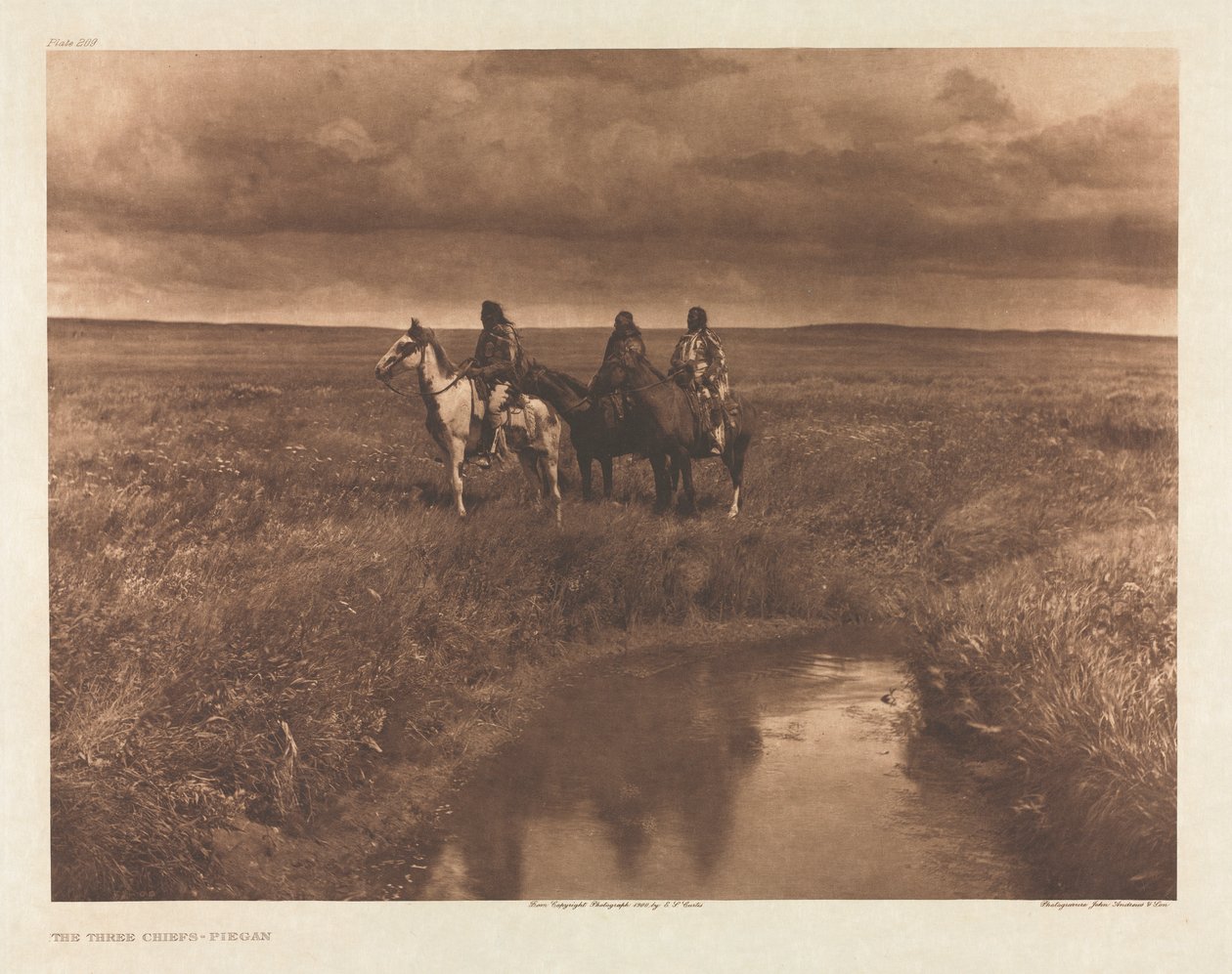 Portfolio VI, 209. tábla: A három főnök – Piegan alkotó: Edward S. Curtis