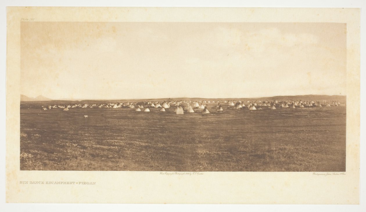 Sun Dance Campment-Piegan alkotó: Edward S. Curtis