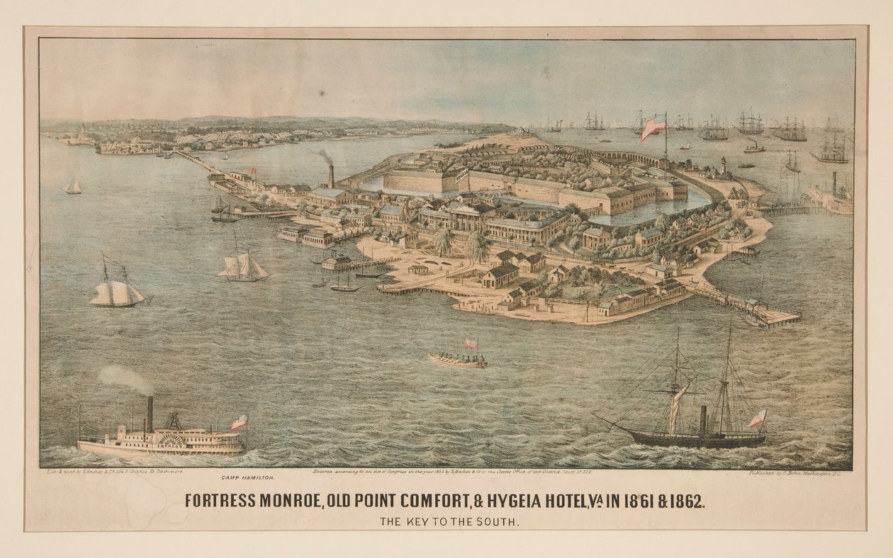Monroe erőd, Old Point Comfort és Hygeia Hotel, Va. 1861-ben és 1862-ben alkotó: Edward Sachse