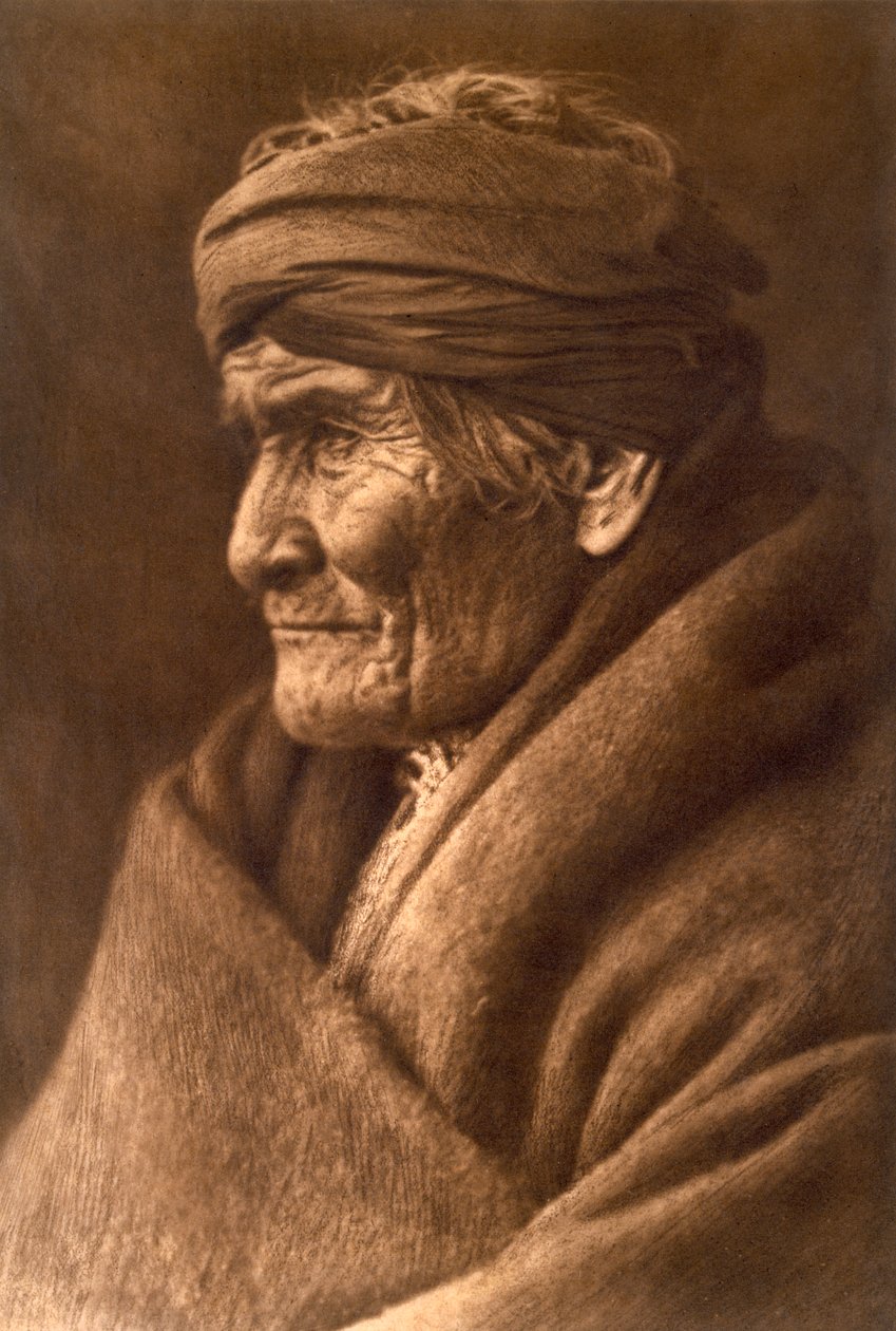 Geronimo, az apacsok főnöke, öregként 1907-ben (fotómélység) alkotó: Edward Sheriff Curtis