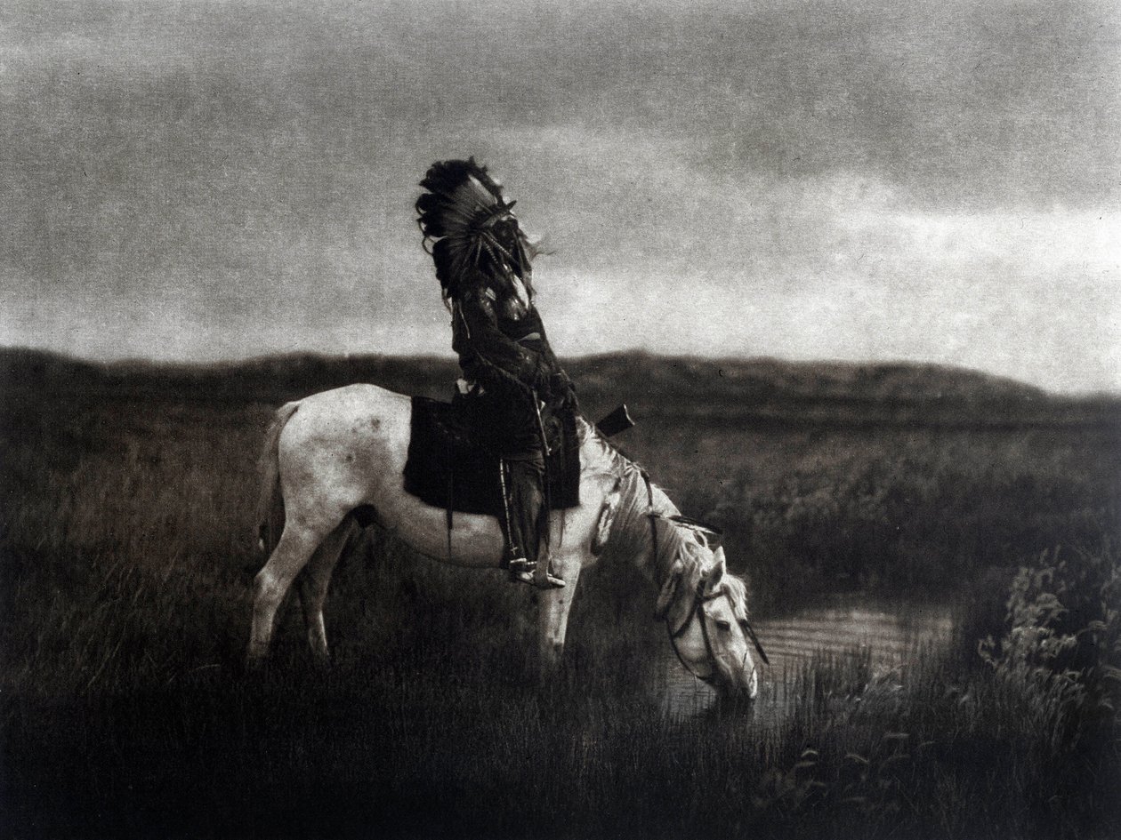 Indiai harcos lovaglás a síkságon alkotó: Edward Sheriff Curtis