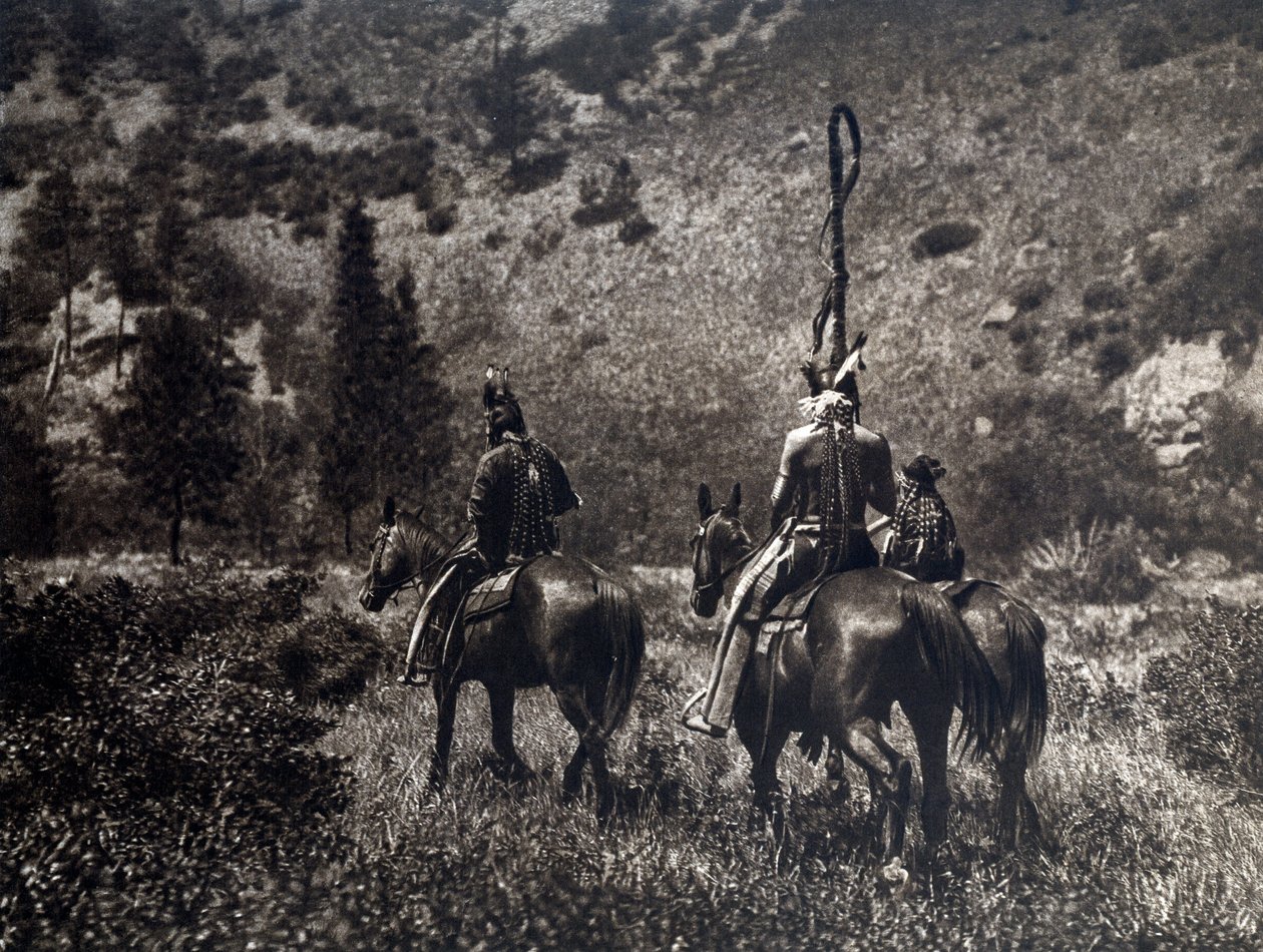 Az Apsaroke törzs amerikai indiánjai a fekete kanyonban, Egyesült Államok alkotó: Edward Sheriff Curtis