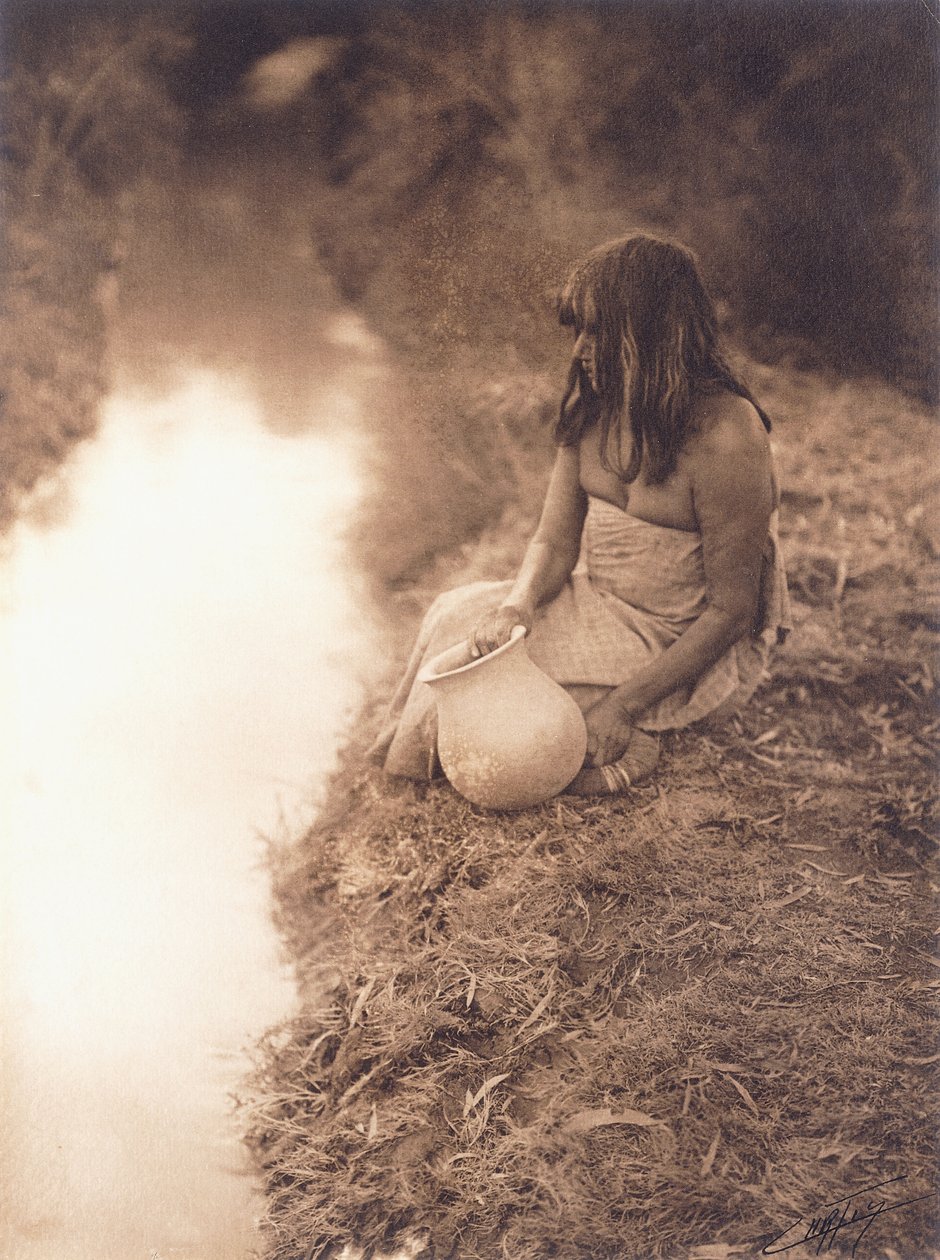 Maricopa nő a pataknál alkotó: Edward Sheriff Curtis