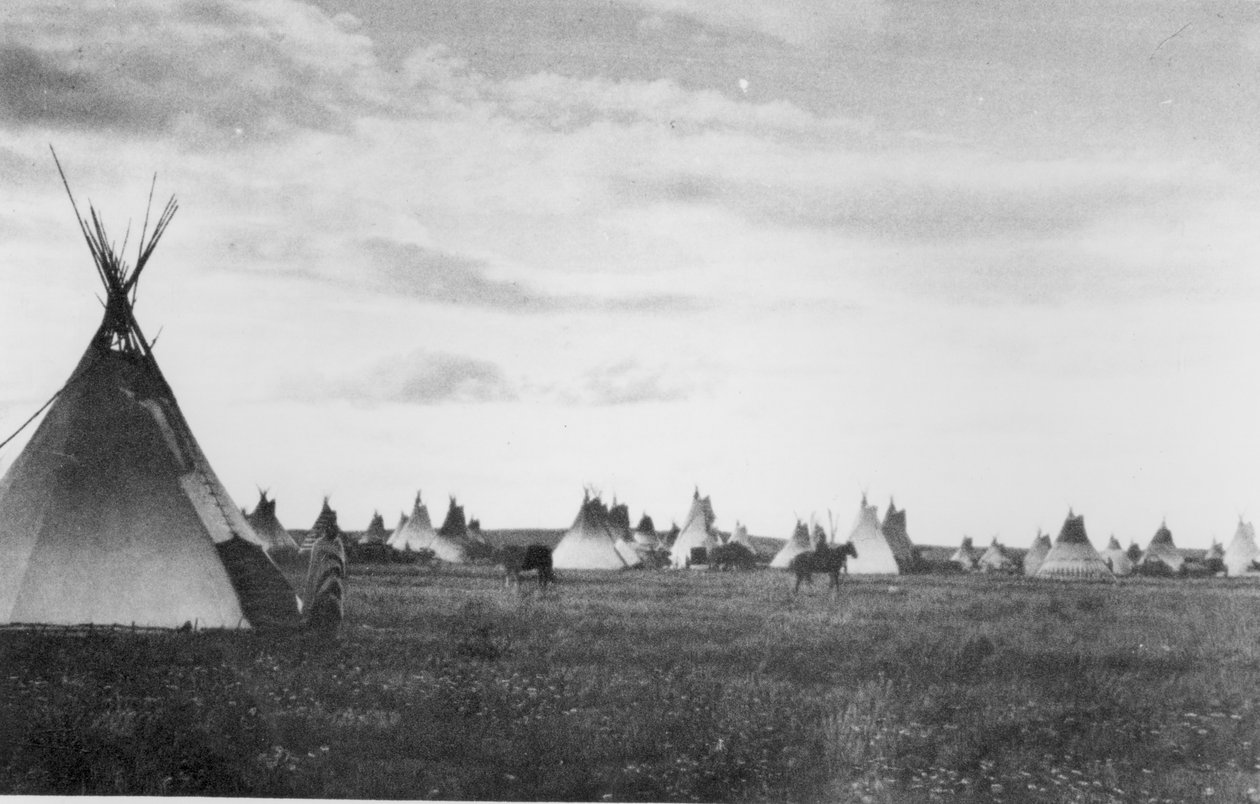Piegan Camp, az "Észak-amerikai indián" című filmből alkotó: Edward Sheriff Curtis