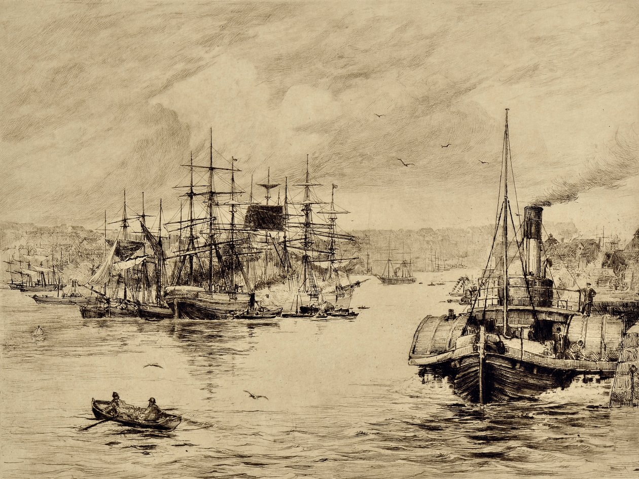 The Tyne: At Shields, 1880 körül (rézkarc) alkotó: Edward Slocombe