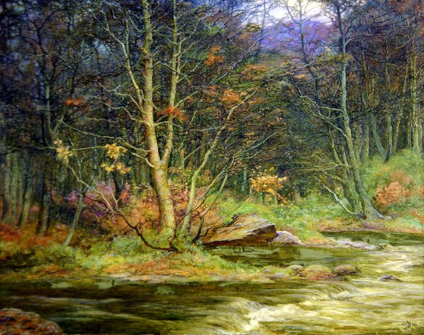 Egy erdei folyó (olaj, vászon) alkotó: Edward Steel Harper