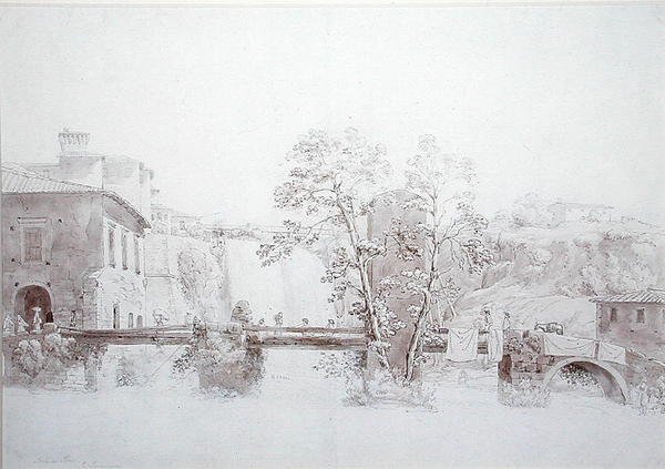 Isola di Sora (toll és tinta, mosás papíron) alkotó: Edward Swinburne
