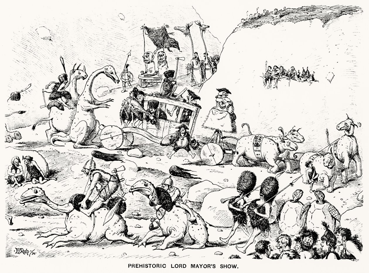 Őskori Lord Mayors Show, 1894 (toll és tinta) alkotó: Edward Tennyson Reed