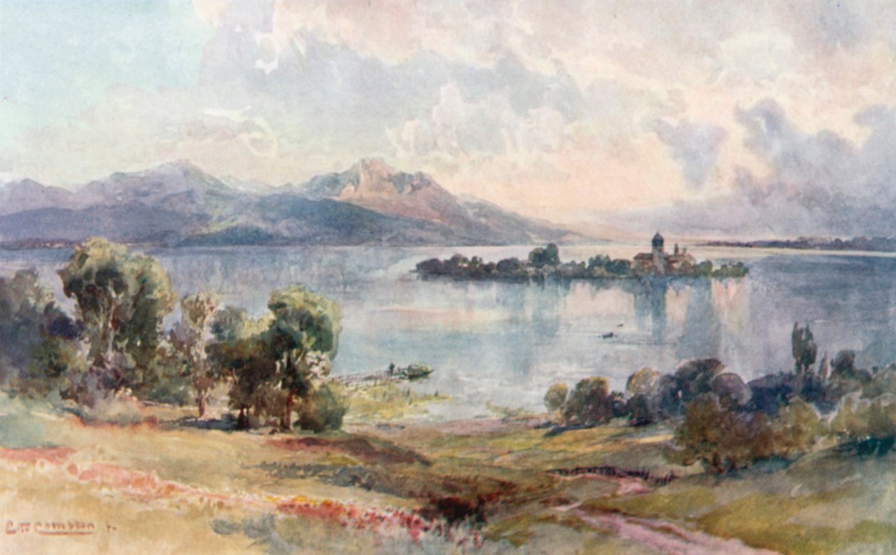 Chiemsee - Női sziget (színes litográfia) alkotó: Edward Theodore Compton