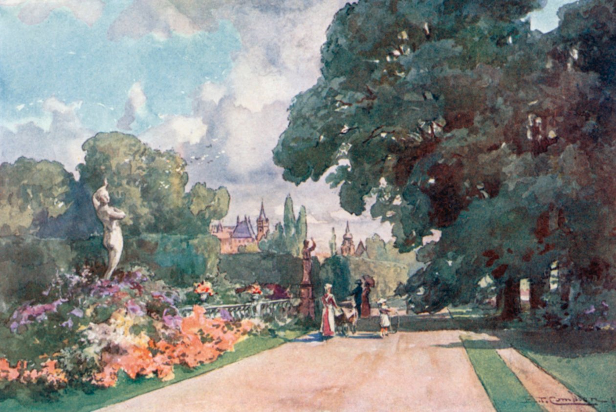 Hannover - Herrenhausen (színes litográfia) alkotó: Edward Theodore Compton