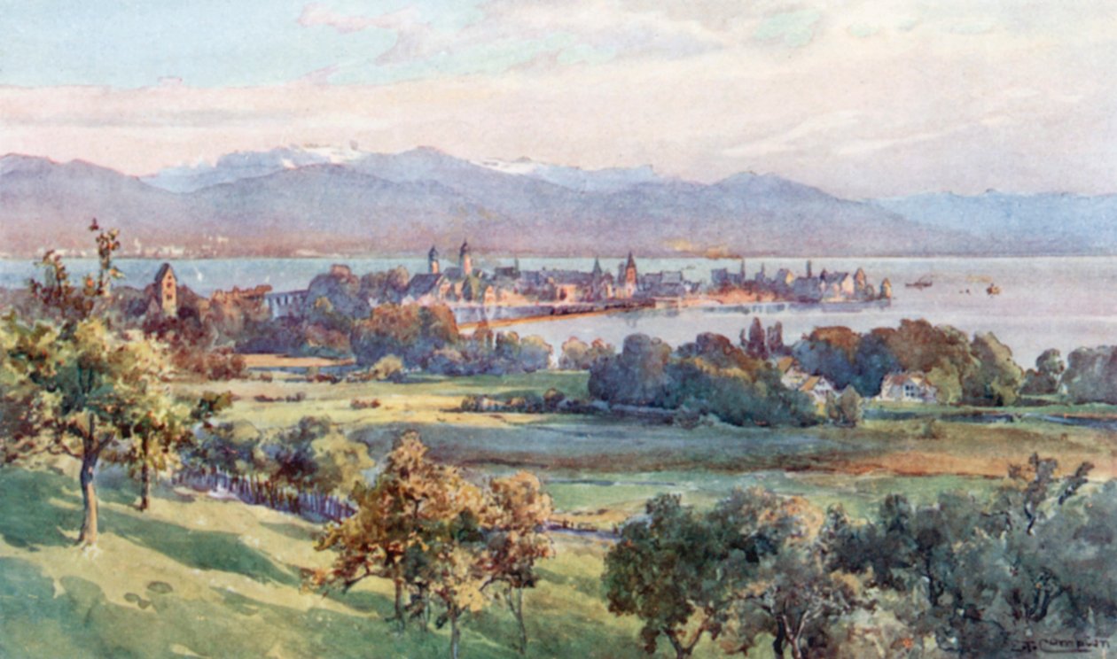 Lindau (színes litográfia) alkotó: Edward Theodore Compton