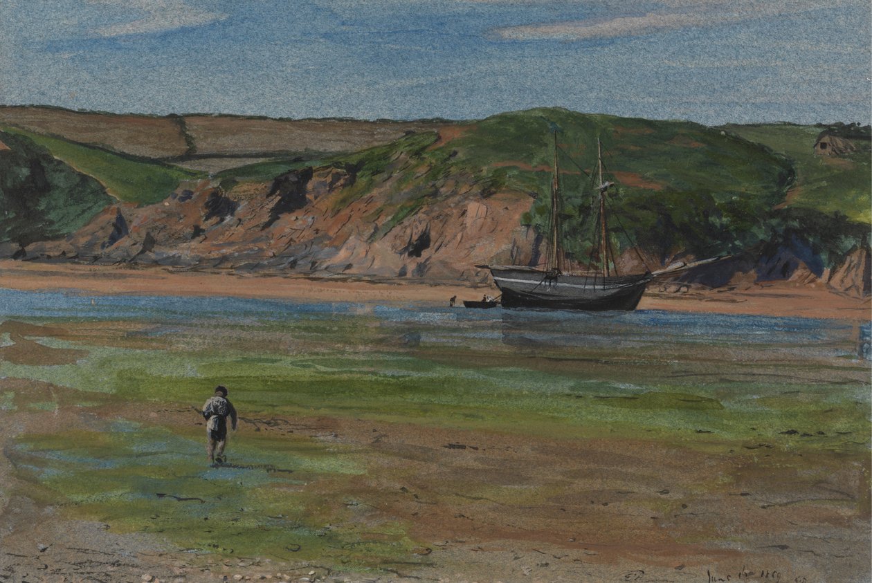Egy Devon folyó apálykor, 1859. június 16-án alkotó: Edward Thompson Davis