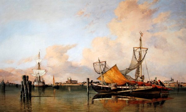 Rossz idő előtti este a lagúnán, Velence alkotó: Edward William Cooke