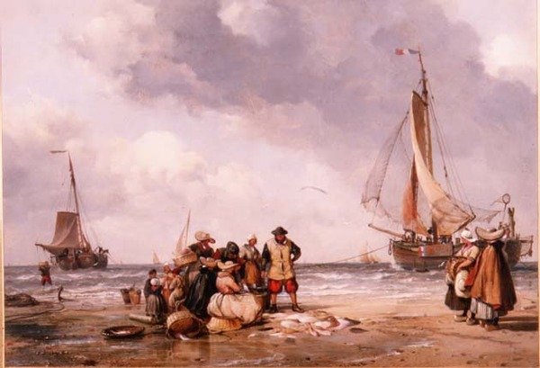 A halászok számolják a fogást alkotó: Edward William Cooke