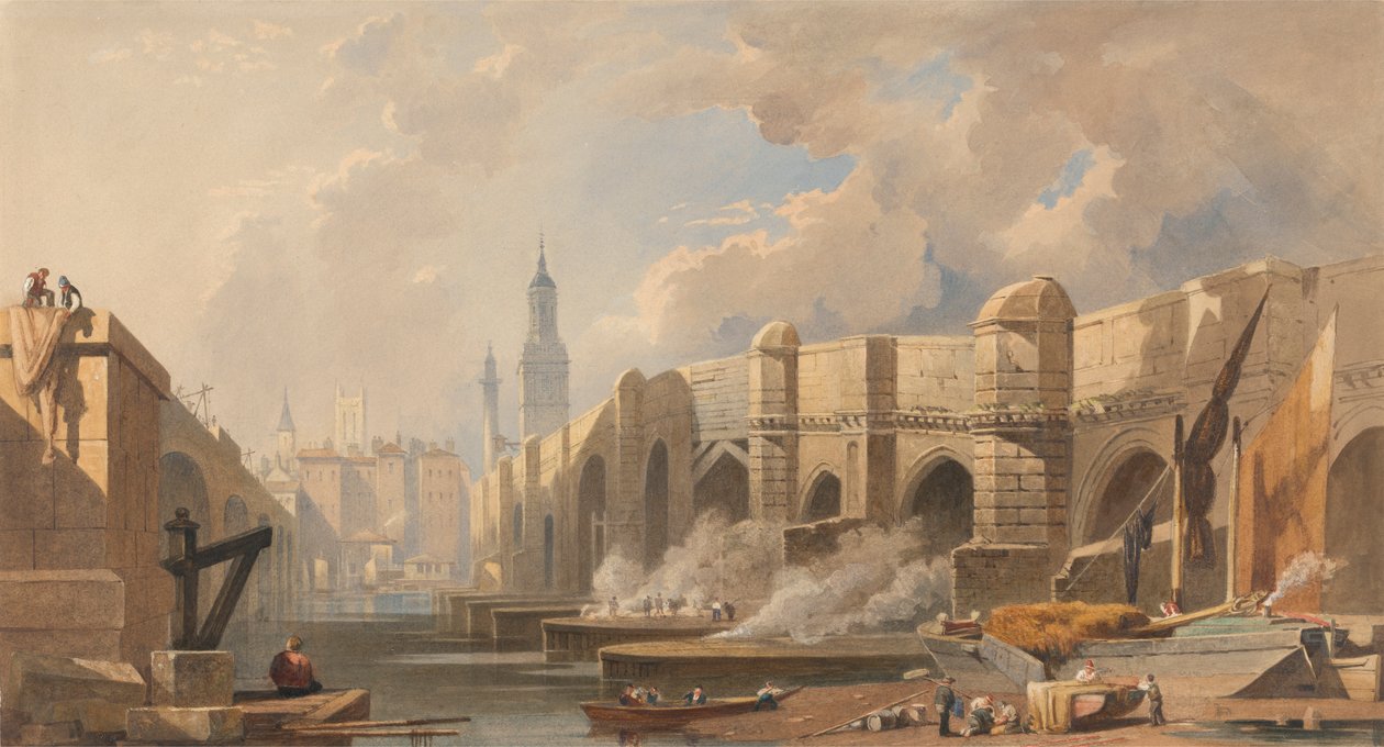 Old és New London Bridge alkotó: Edward William Cooke