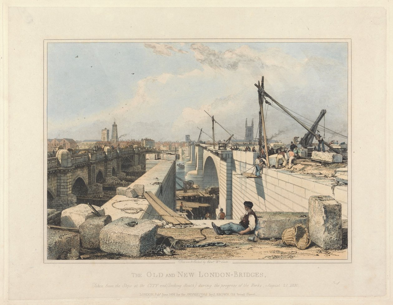 A régi és az új londoni híd alkotó: Edward William Cooke