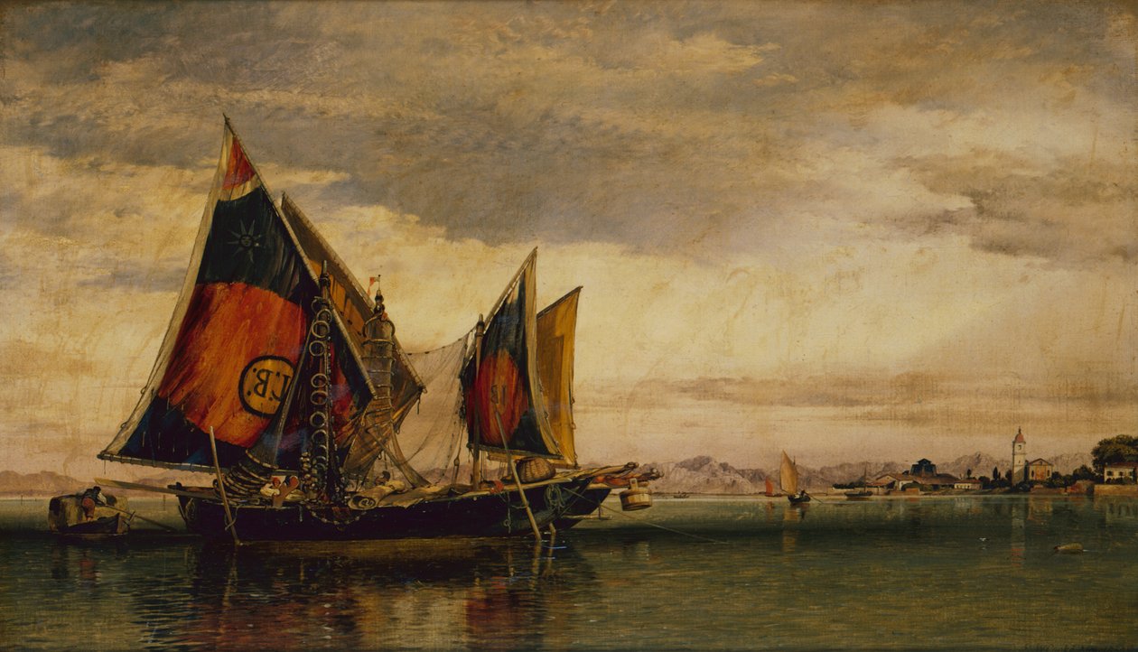 A velencei lagúna halászhajókkal alkotó: Edward William Cooke