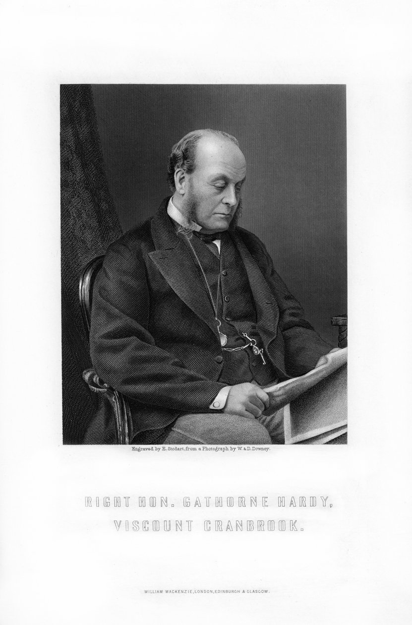 Gathorne Gathorne-Hardy, Cranbrook 1. grófja, angol politikus, 1881. alkotó: Edward William Stodart