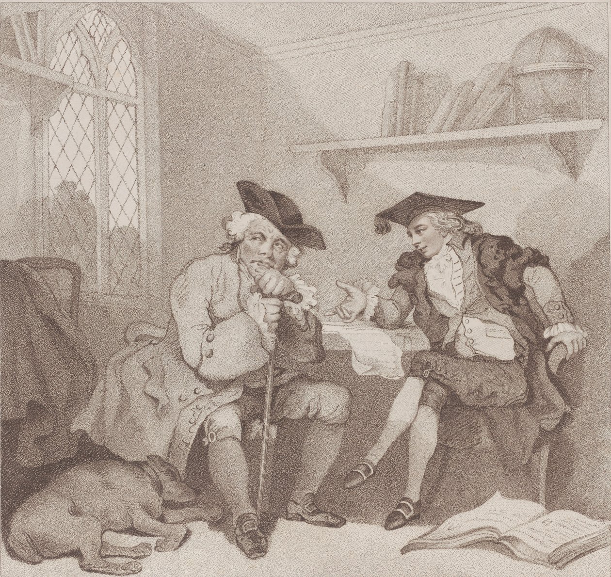 A College Scene, or a Fruitless Attempt on the Purse of..., [1787. augusztus 1.], újra kiadva 1802. július 1-jén. alkotó: Edward Williams