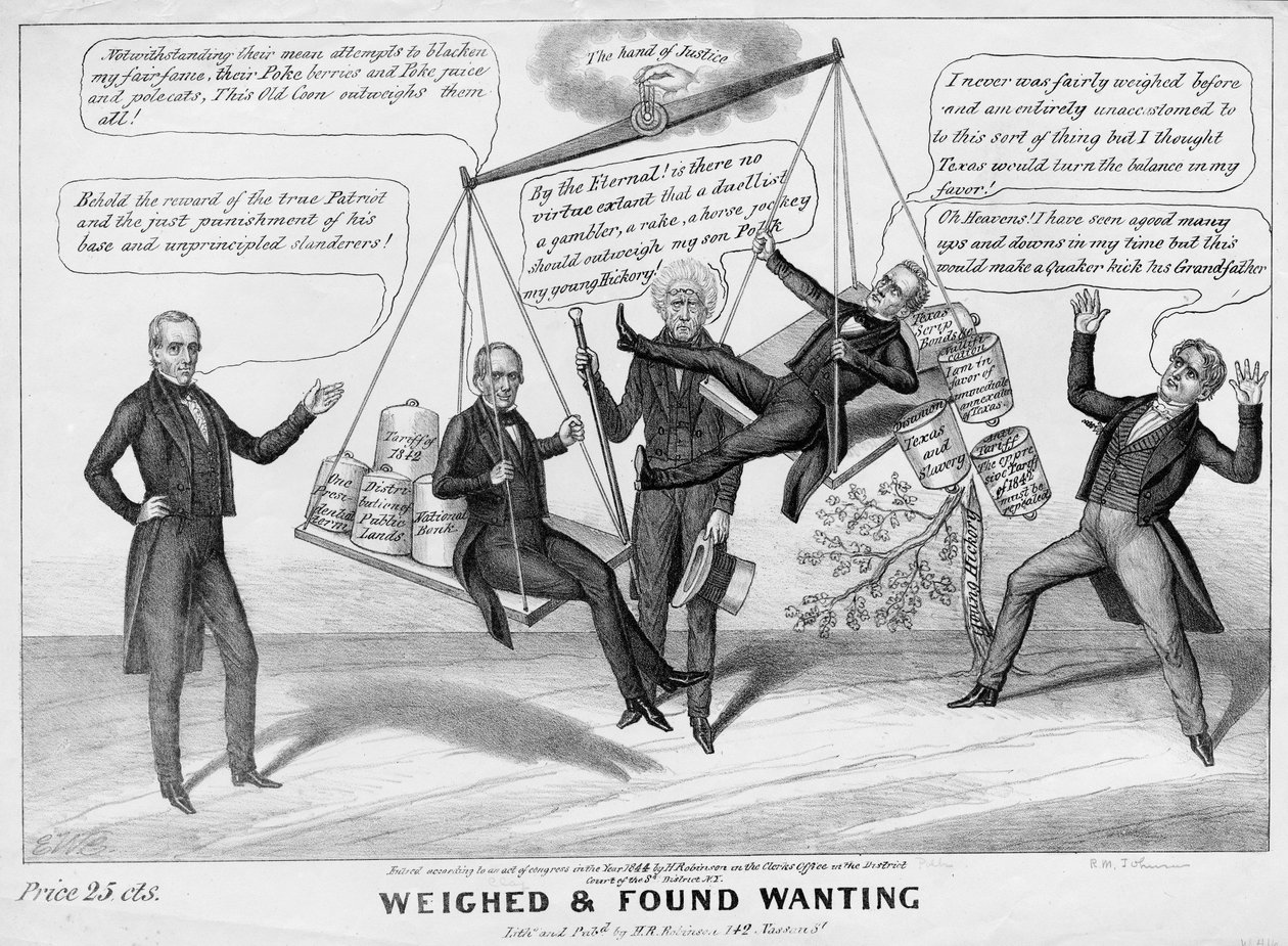 Megmérve és hiányosnak találták, kiadó: H R Robinson, New York, 1844 alkotó: Edward Williams Clay