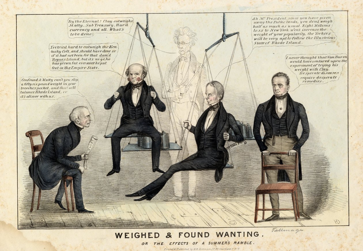Weighed und found wanting, kiadó: H R Robinson, New York, 1844. alkotó: Edward Williams Clay