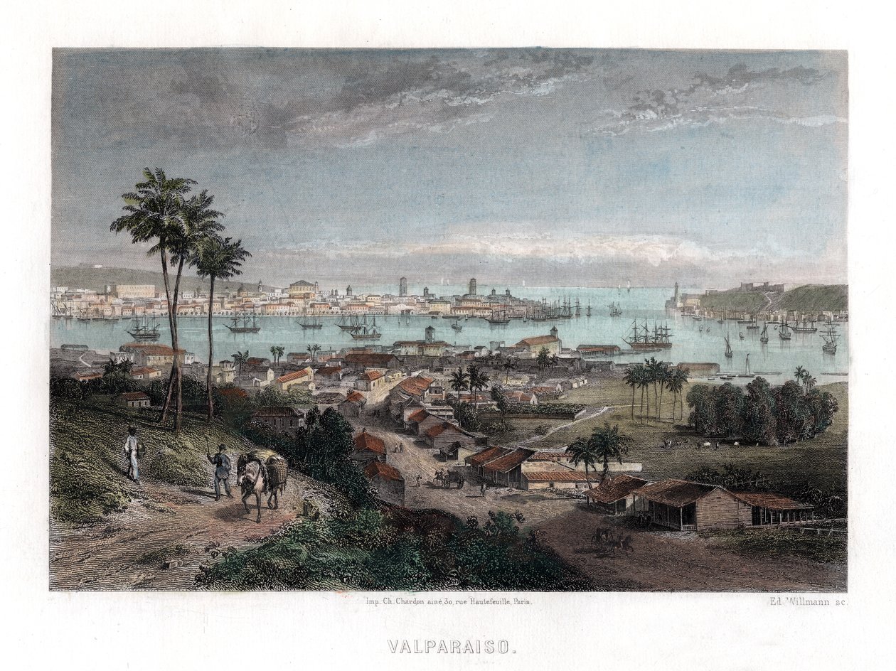 Valparaiso, Chile, 1840 alkotó: Edward Willmann