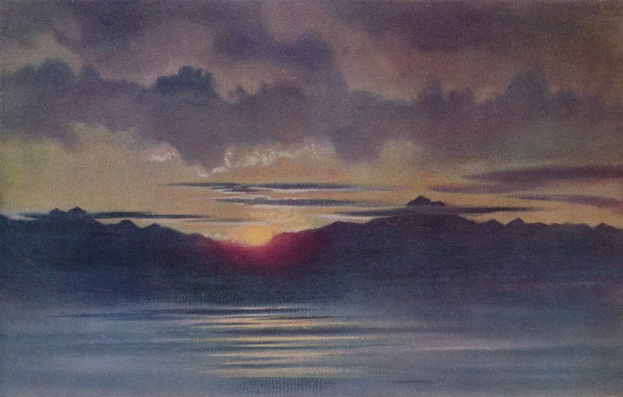 Április naplemente Hut Pointból, Nyugatra nézés, 1911, 1913 alkotó: Charles Edward Wilson
