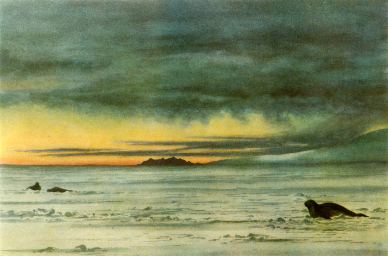 „Looking North in McMurdo Sound”, 1911, 1946. alkotó: Edward Wilson