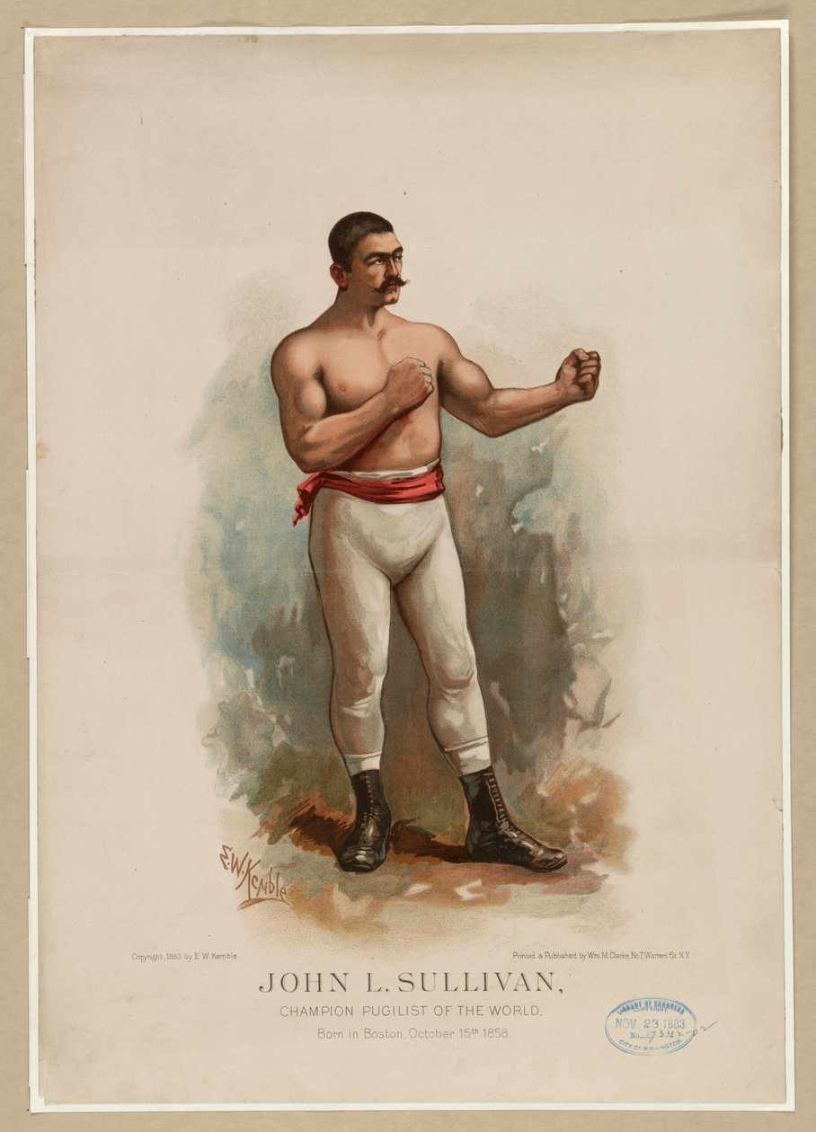 John L. Sullivan, a világbajnok pugilistája, c. 1883 (kromolitográfia) alkotó: Edward Windsor Kemble