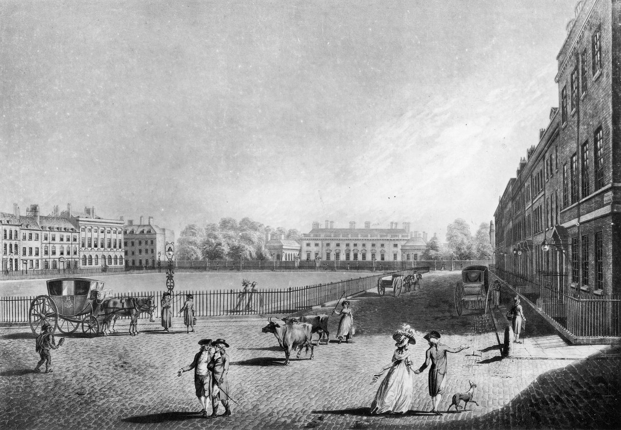 Kilátás a Bloomsbury Square-re, 1787 alkotó: Edward (after) Dayes