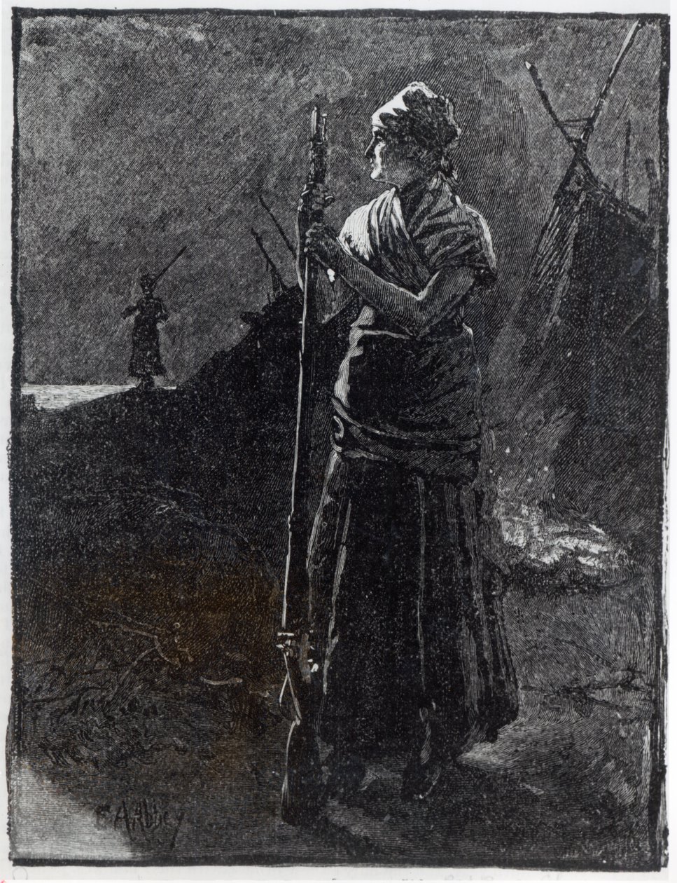 A Red River telepes, 1878 alkotó: Edwin Austin Abbey
