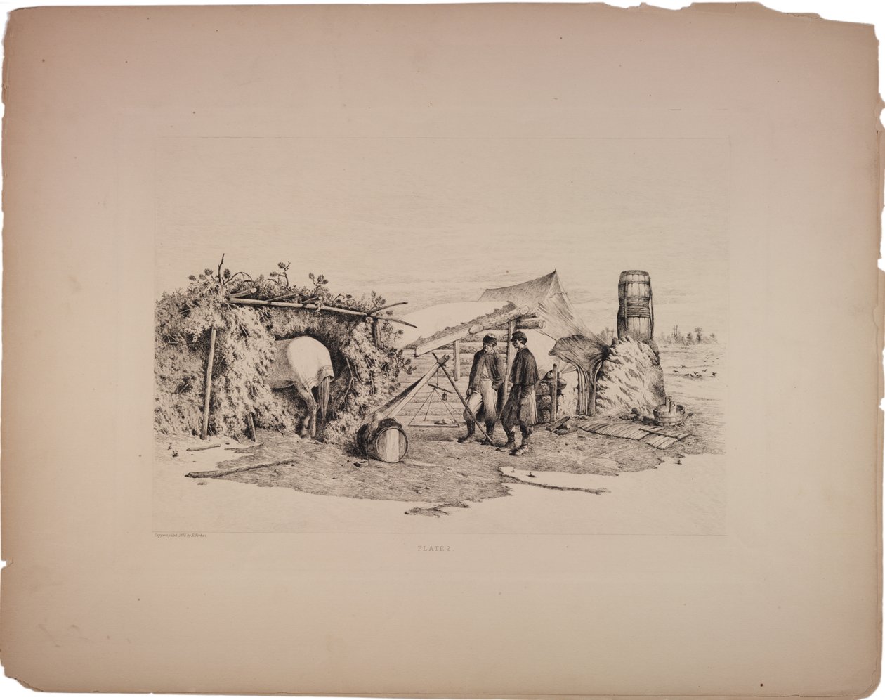 A komisszárius szállása a téli táborban, 1876 alkotó: Edwin Austin Forbes