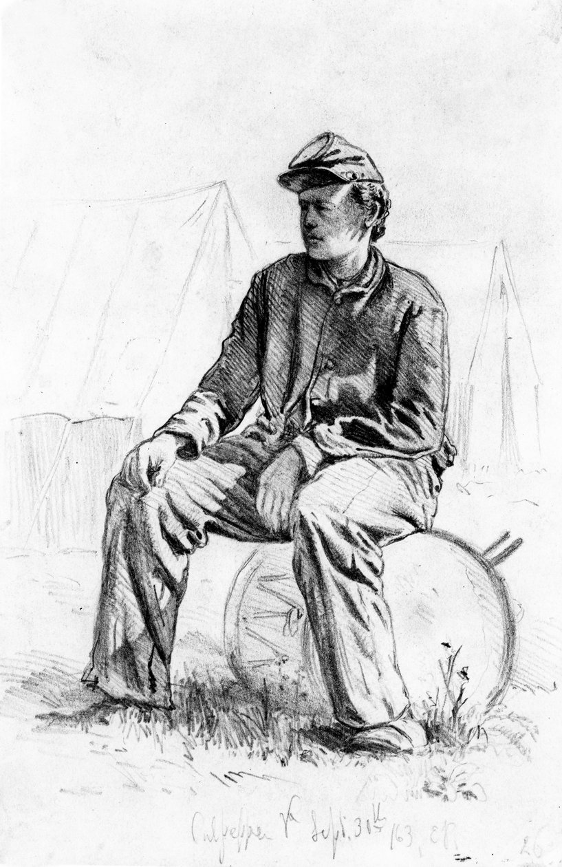 Dobos fiú pihen a polgárháború alatt alkotó: Edwin Austin Forbes
