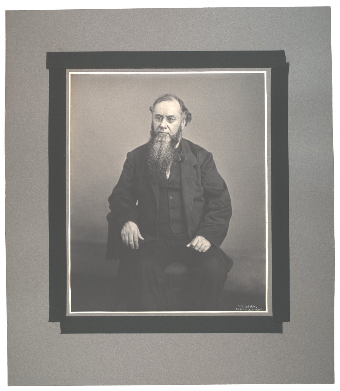 Edwin M. Stanton birodalmi platina fényképe, 1865, M.P. Rice, 1892 körül (szépia fotó) alkotó: Edwin McMasters Stanton
