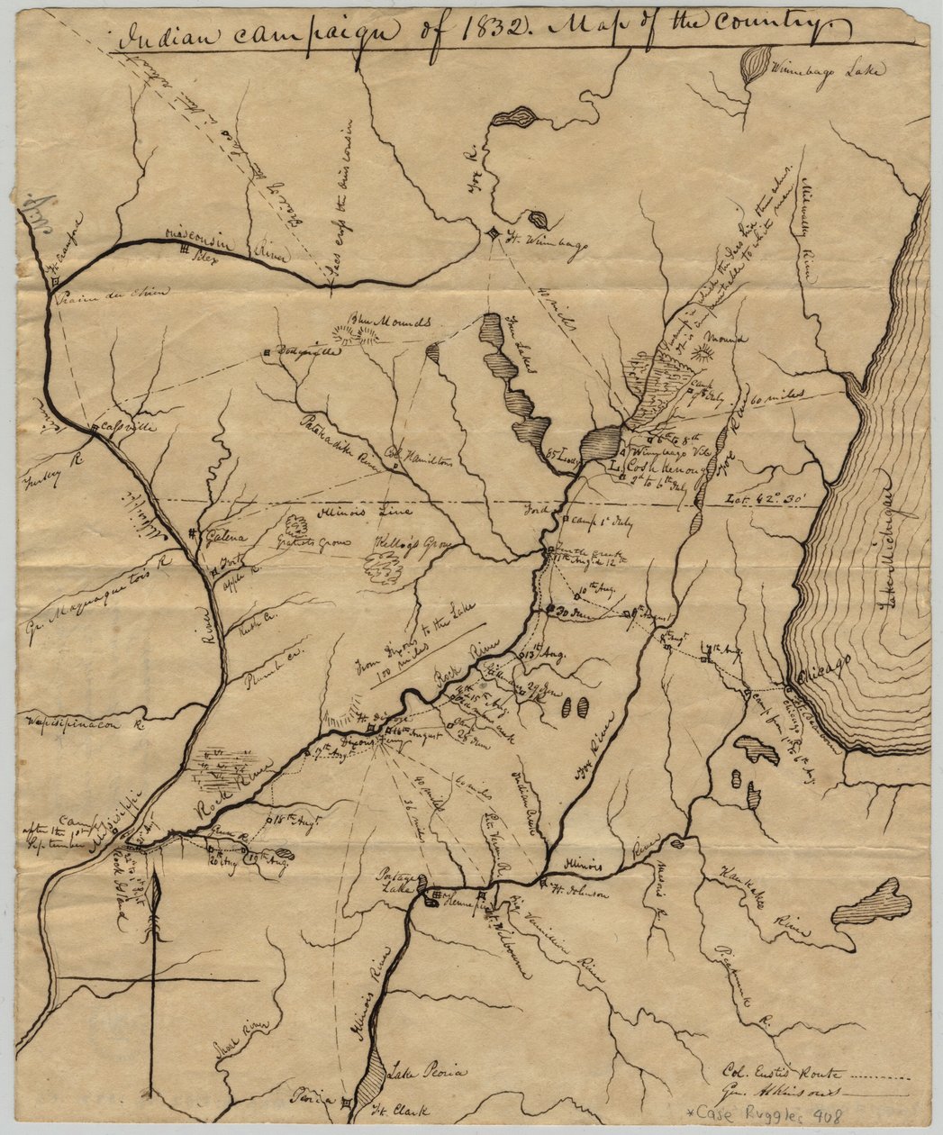 1832-es indiai hadjárat: az ország térképe, 1832 alkotó: Edwin Rose