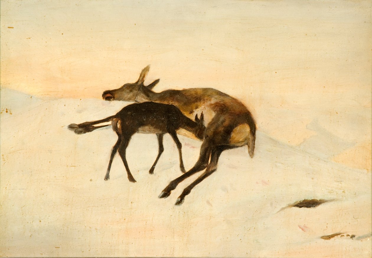 Véletlen lövés (olaj a fedélzeten) alkotó: Edwin (after) Landseer