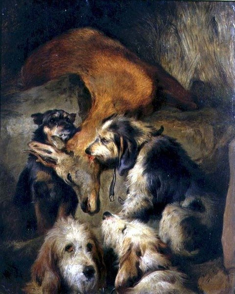 Egy szarvas halála (olaj a fedélzeten) alkotó: Edwin (attr. to) Landseer
