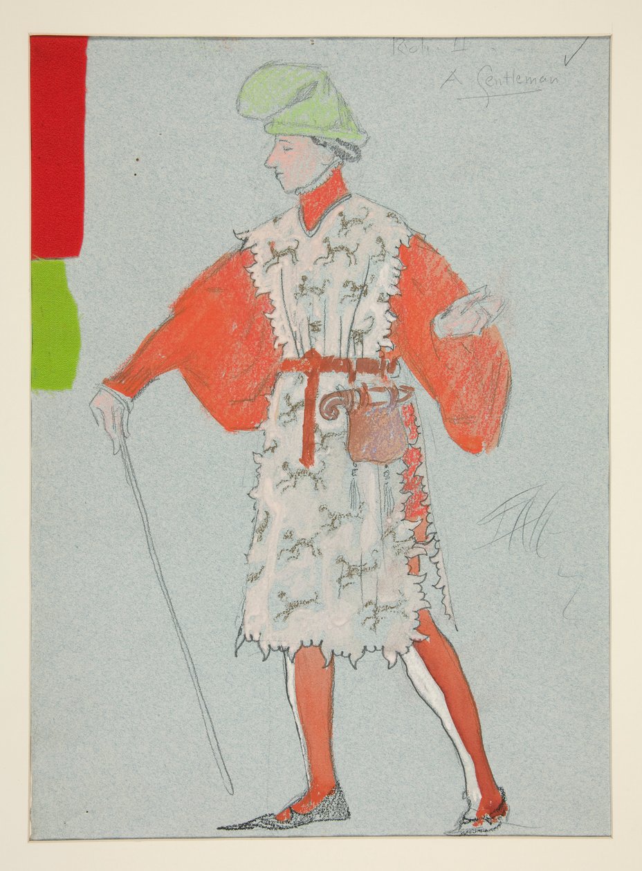 Egy úriember, jelmezvázlat Henry Irvingnek alkotó: Edwin Austin Abbey