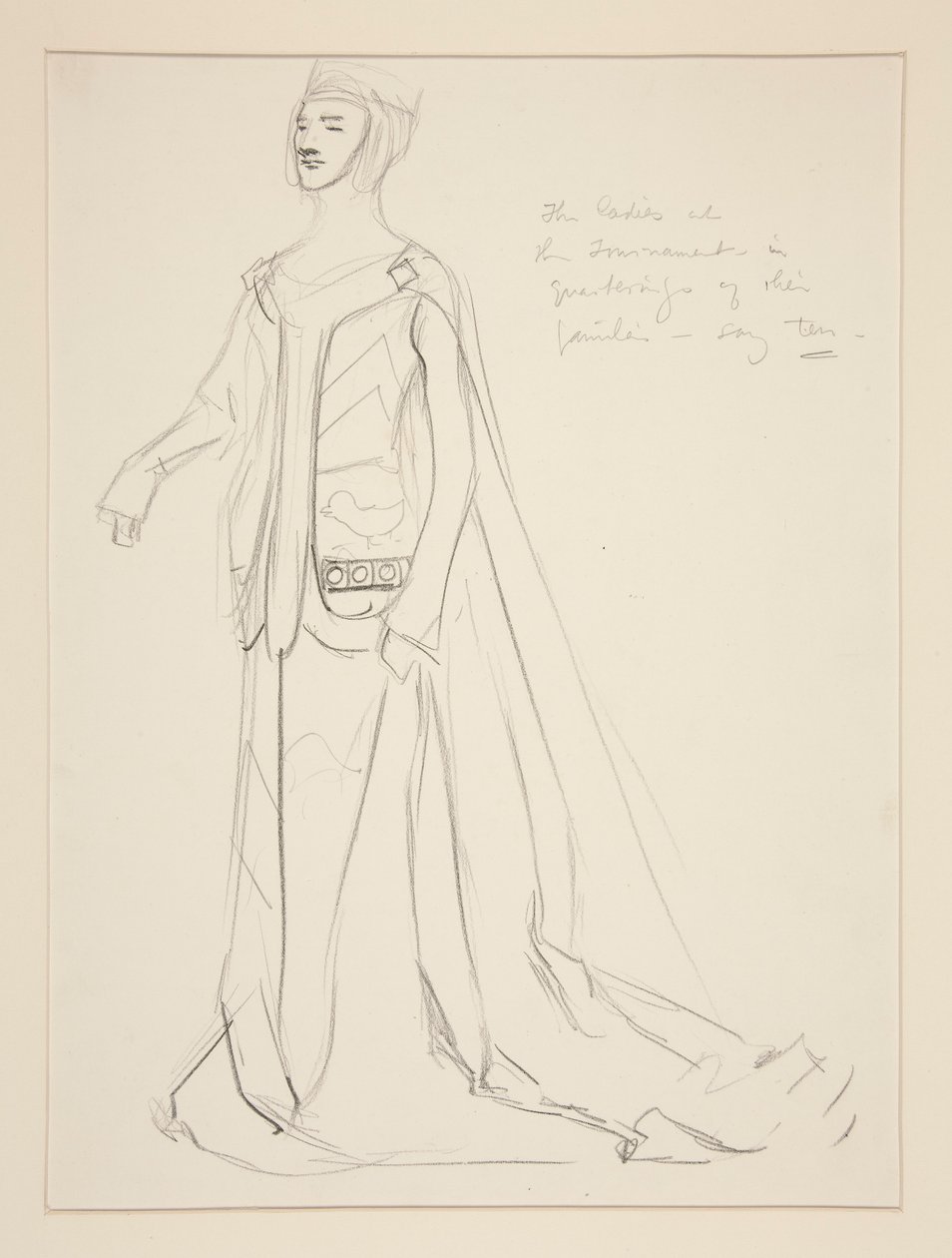 Egy hölgy, jelmezvázlat Henry Irvingnek alkotó: Edwin Austin Abbey