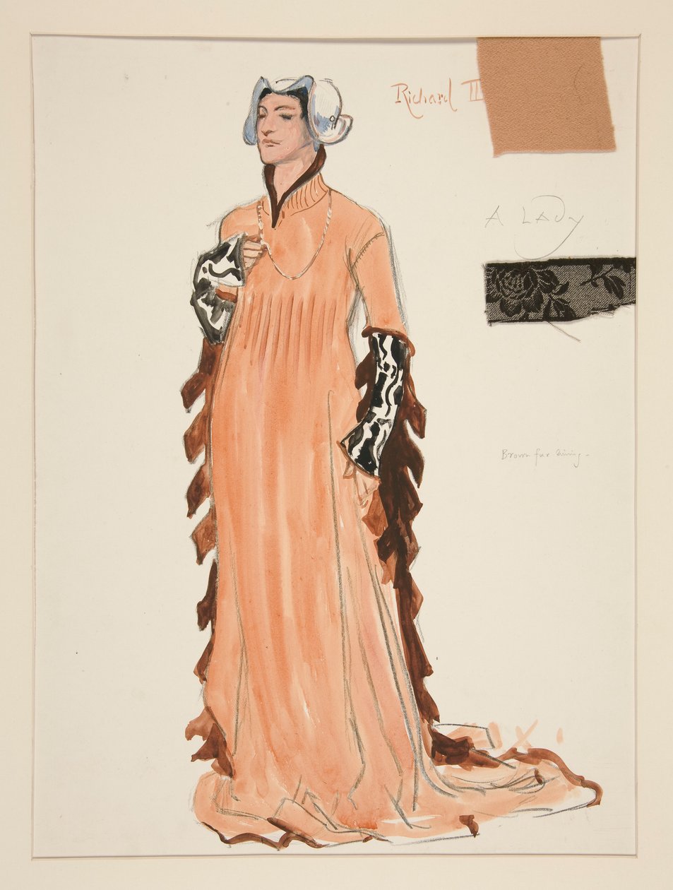 Egy hölgy, jelmezvázlat Henry Irvingnek alkotó: Edwin Austin Abbey