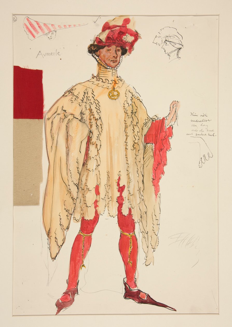 Aumerle, jelmezvázlat Henry Irving számára alkotó: Edwin Austin Abbey