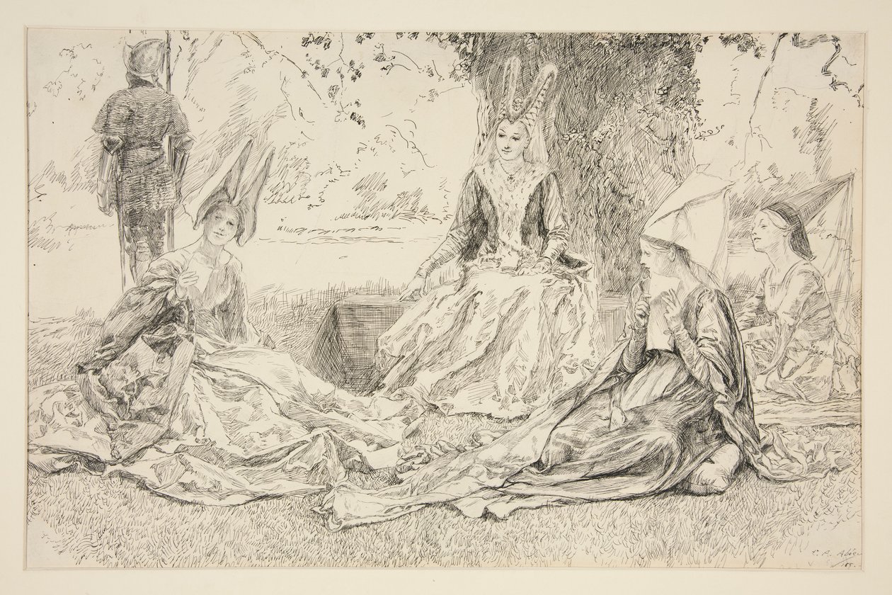 A hercegnő előtt alkotó: Edwin Austin Abbey