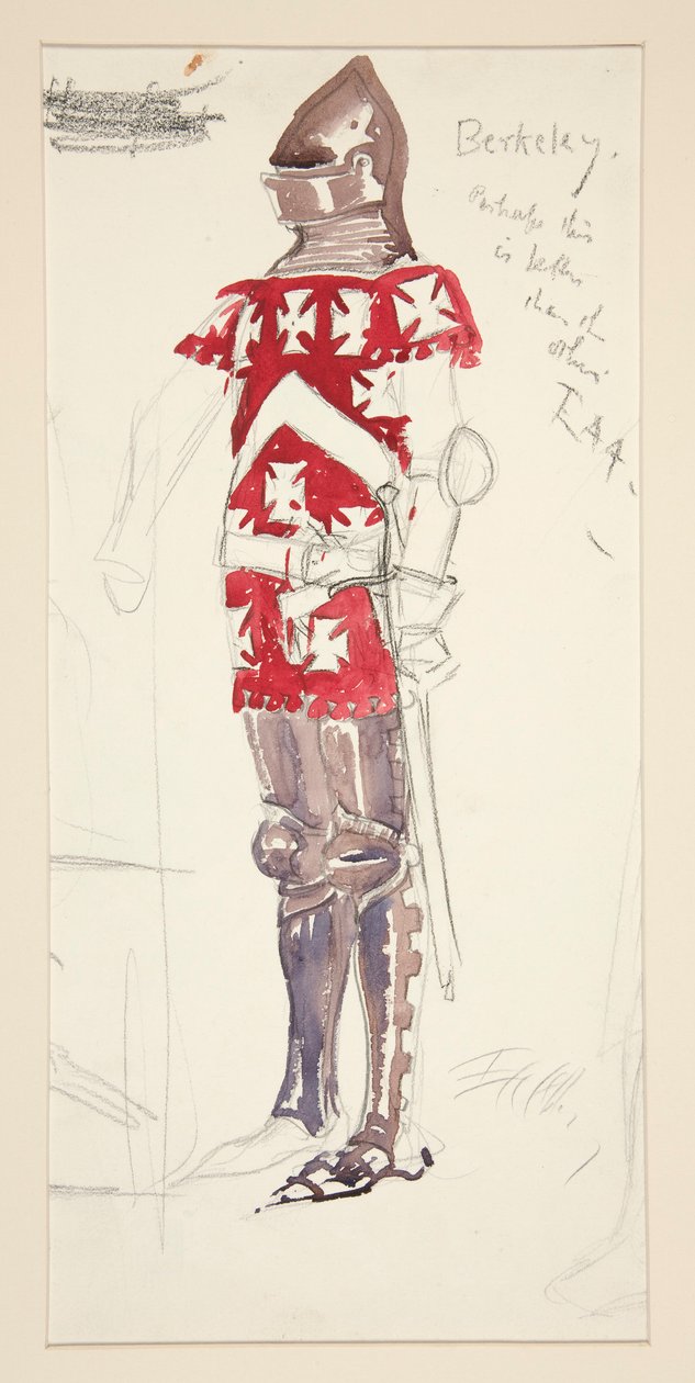 Berkeley, jelmezvázlat Henry Irving számára alkotó: Edwin Austin Abbey