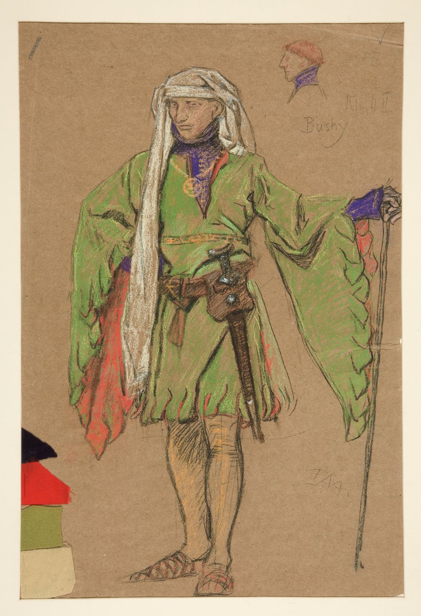 Bokros, jelmezvázlat II. Richárd királyhoz alkotó: Edwin Austin Abbey