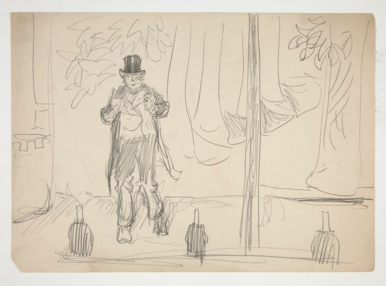 Rajzfilm egy színészről a színpadon(?) - azonosítatlan illusztráció alkotó: Edwin Austin Abbey